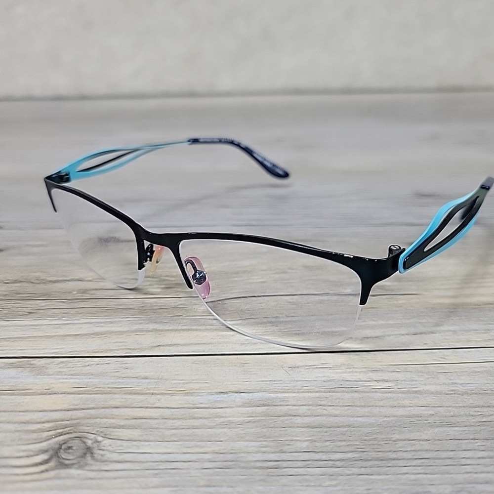 FUZION mod# FUAF65 Eyeglasses Frames Blue Twist Netal Half Rim 53-17 140mm SST
